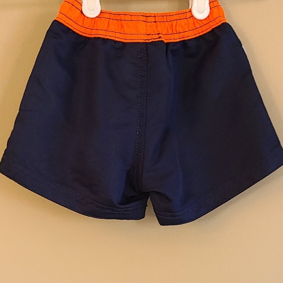 Navy and orange mesh lined swim trunks - Picture 2 of 3